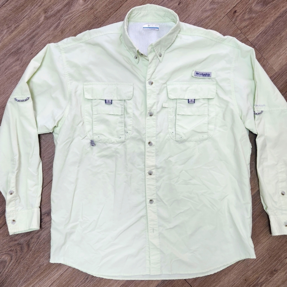 Columbia Green Casual Button Down Shirt Lightweight